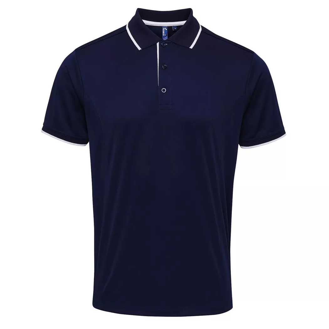 PREMIER - Kontrast Coolchecker Polo Shirt, für Herren, Marine, Größe XL