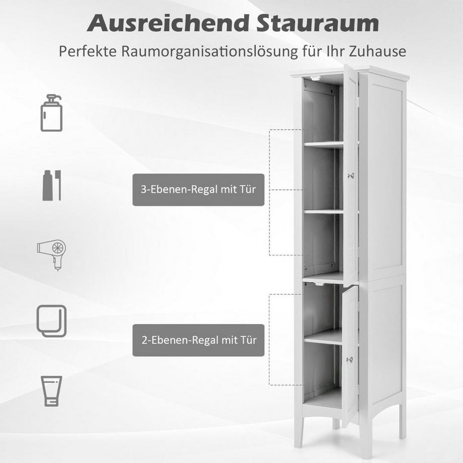 Northio Badezimmerschrank Schmaler Freistehender Hochschrank  