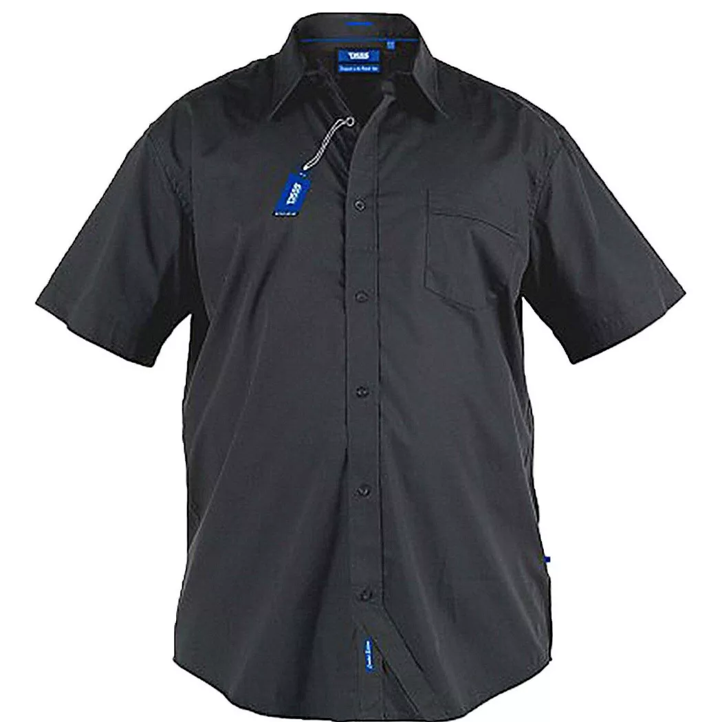 Duke - D555 Aeron Hemd Bügelleicht kurzärmlig, für Herren, Schwarz, Größe 5XL