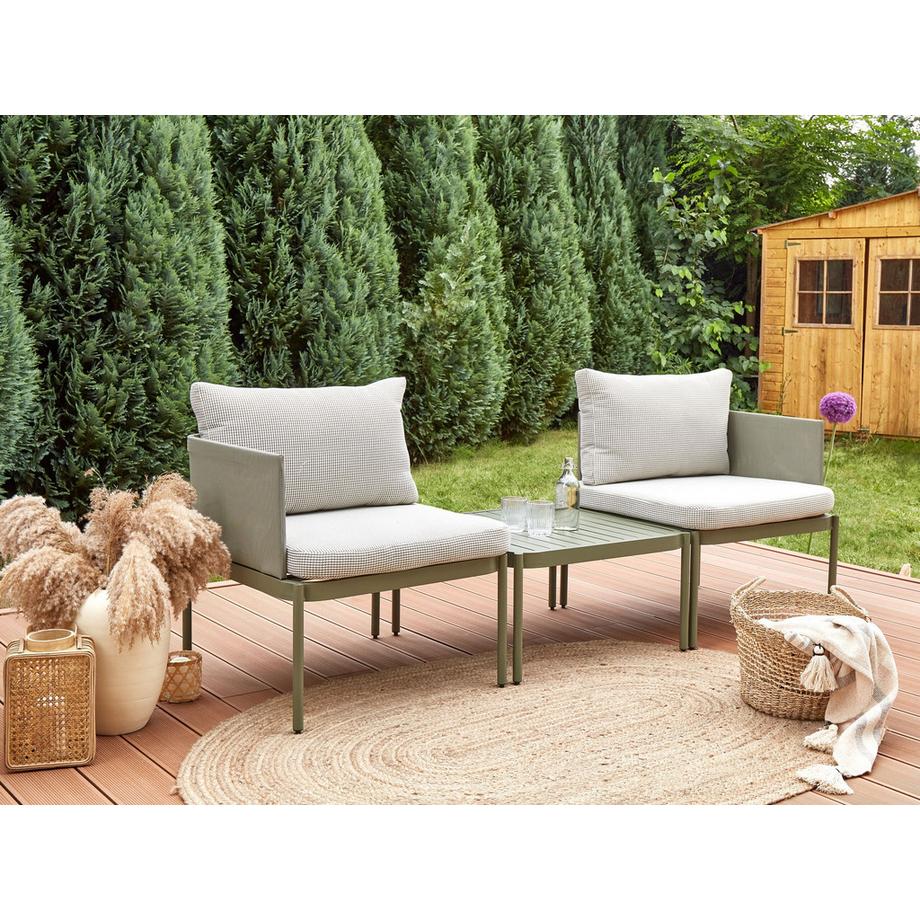 Beliani Salotto da giardino en Alluminio Moderno TERRACINA  