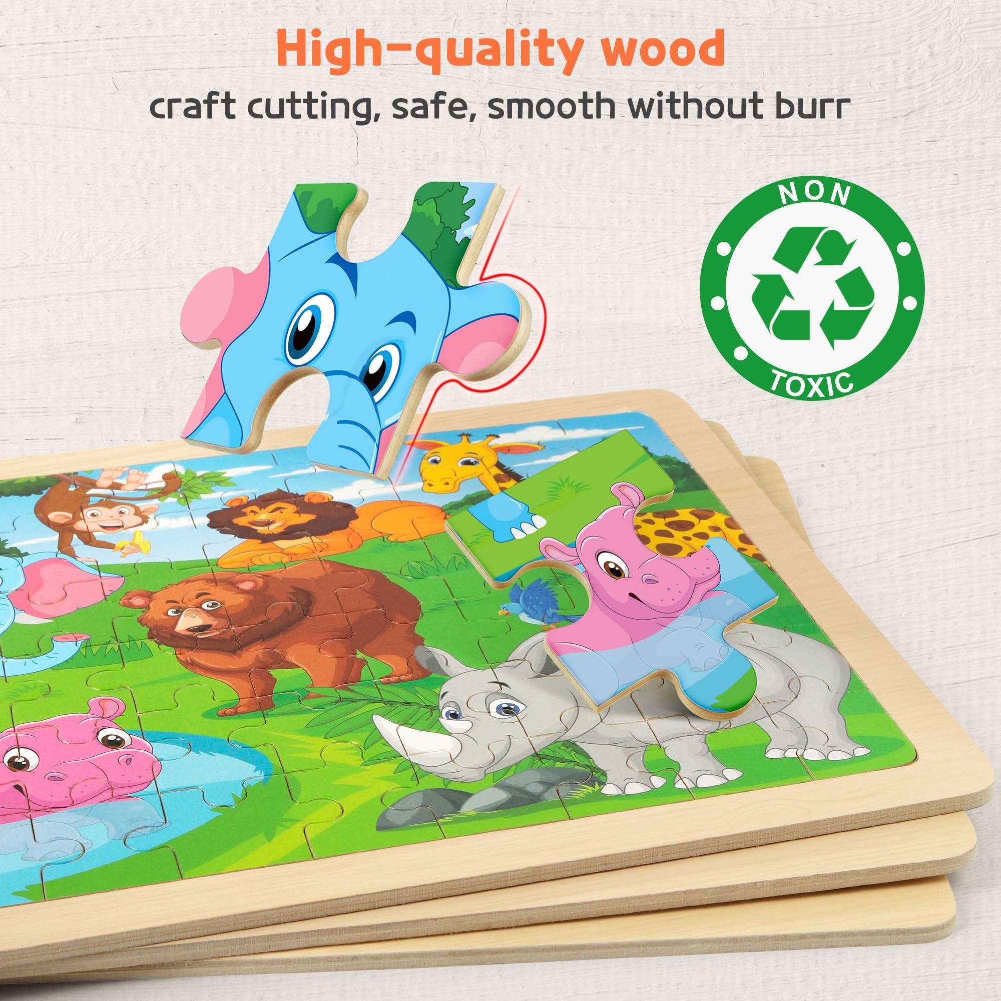 Activity-board  Puzzle en bois avec animaux pour enfants, jouet éducatif pour enfants d'âge préscolaire 