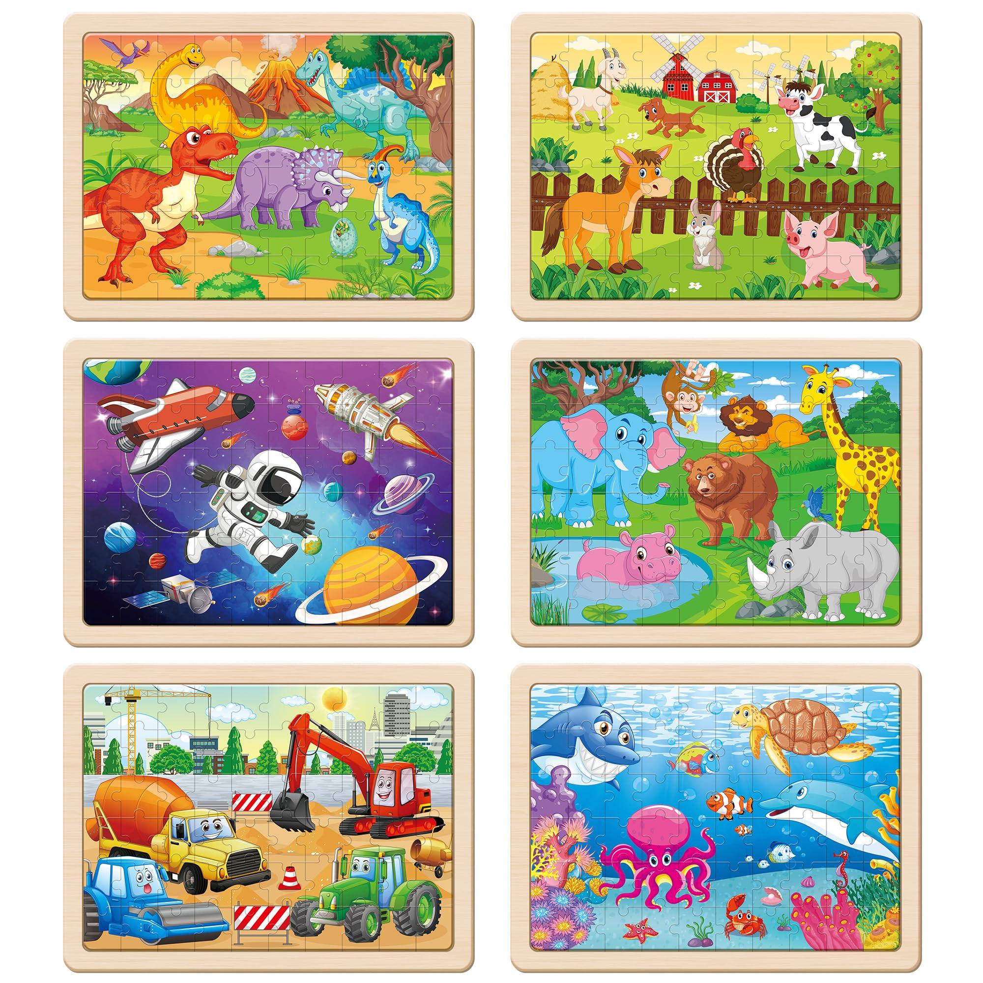 Activity-board  Puzzle en bois avec animaux pour enfants, jouet éducatif pour enfants d'âge préscolaire 