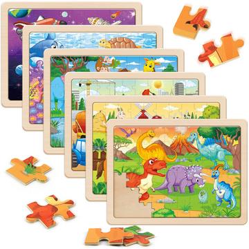 Puzzle en bois avec animaux pour enfants, jouet éducatif pour enfants d'âge préscolaire