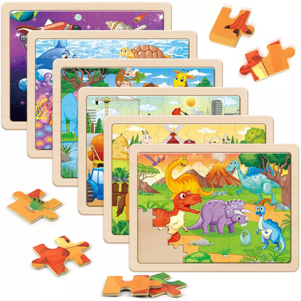 Activity-board - Kinder-Tier-Puzzle aus Holz, Vorschule Lernspielzeug, One Size, Multicolor