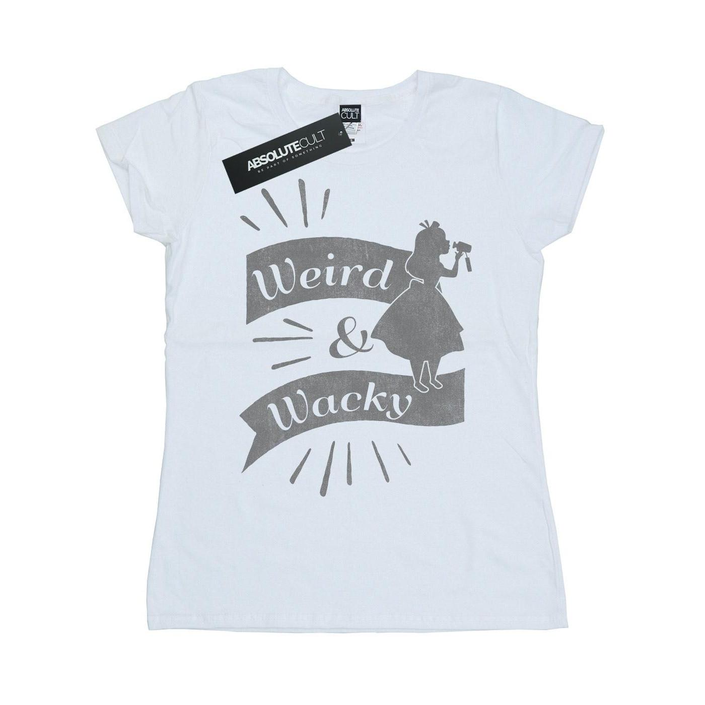 Image of Alice In Wonderland Weird And Wacky Tshirt Damen Weiss L