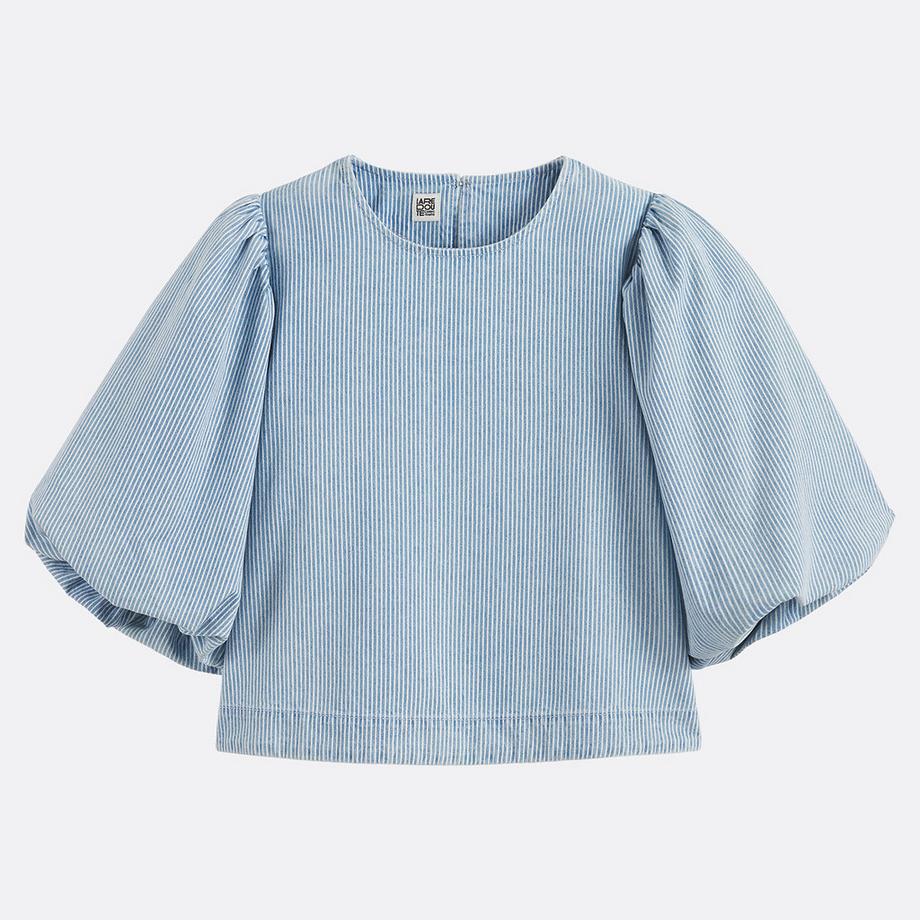 La Redoute Collections Gestreifte Bluse mit 3/4 Puffärmeln  