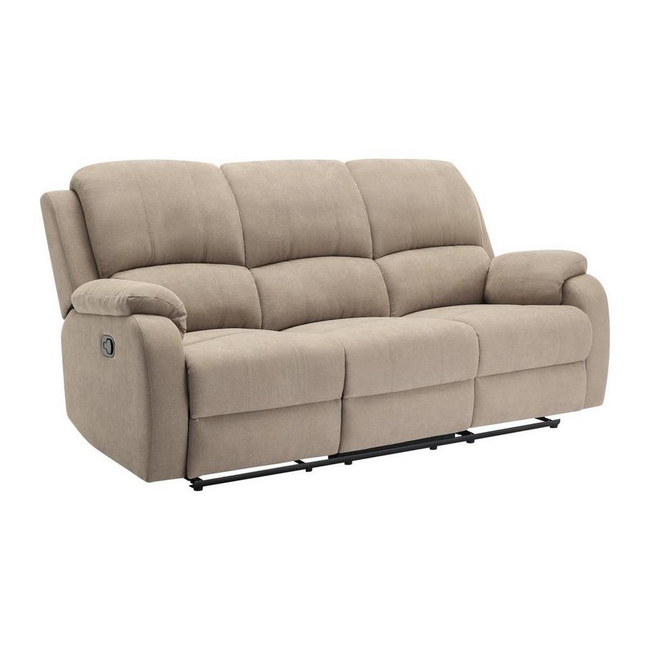 Vente-unique Canapé 3 places et 2 places relax en microfibre taupe BRODY  