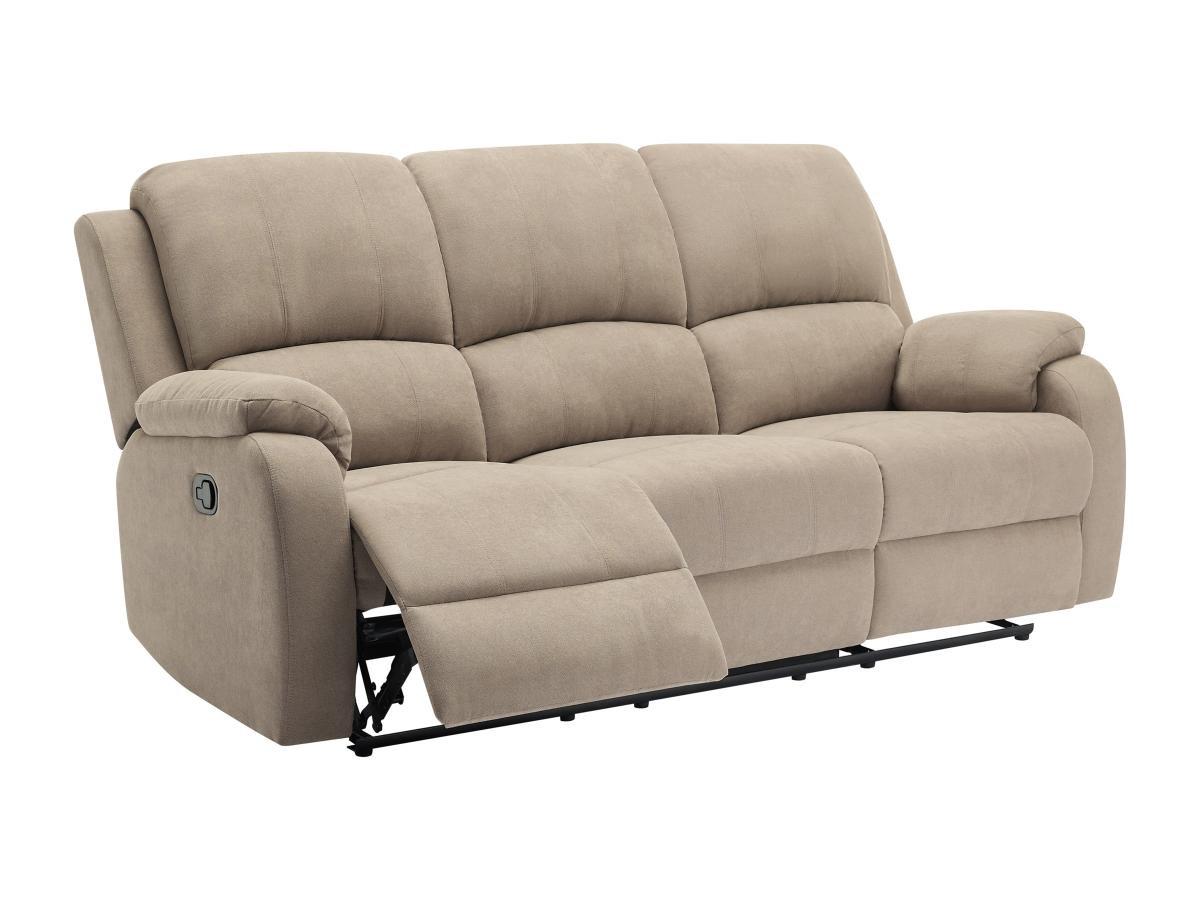 Vente-unique Relaxsofa 3-Sitzer & 2-Sitzer - Mikrofaser - Taupe - BRODY  