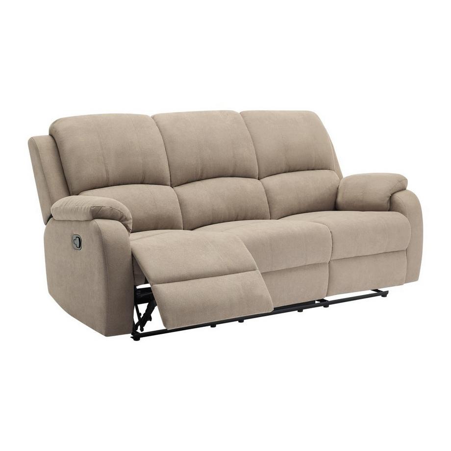 Vente-unique Canapé 3 places et 2 places relax en microfibre taupe BRODY  