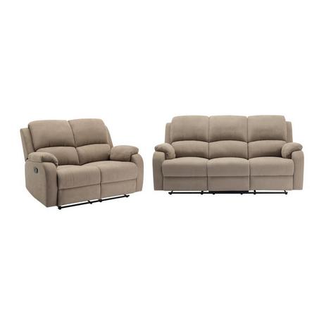 Vente-unique Relaxsofa 3-Sitzer & 2-Sitzer - Mikrofaser - Taupe - BRODY  