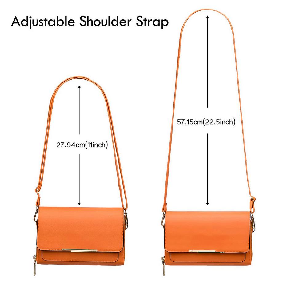 Only-bags.store Sac Bandoulière Crossbody en Cuir PU Porte Passeport Téléphone avec Fente pour Carte Bandoulière Réglable Détachable  