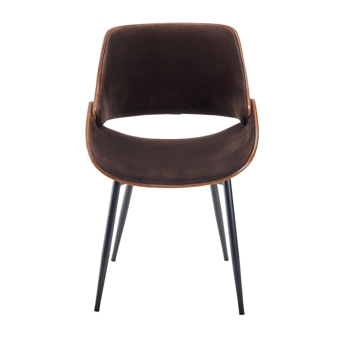 Calicosy Chaise finition noyer avec assise en velours - Mannix  