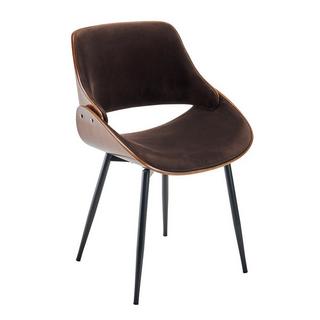 Calicosy Chaise finition noyer avec assise en velours - Mannix  