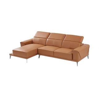 Vente-unique Ecksofa Büffelleder Ecke Links Kamel ANDOR  