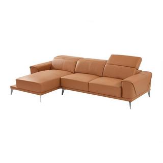 Vente-unique Ecksofa Büffelleder Ecke Links Kamel ANDOR  