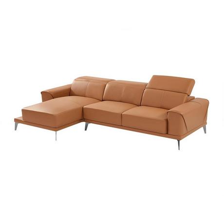 Vente-unique Ecksofa Büffelleder Ecke Links Kamel ANDOR  