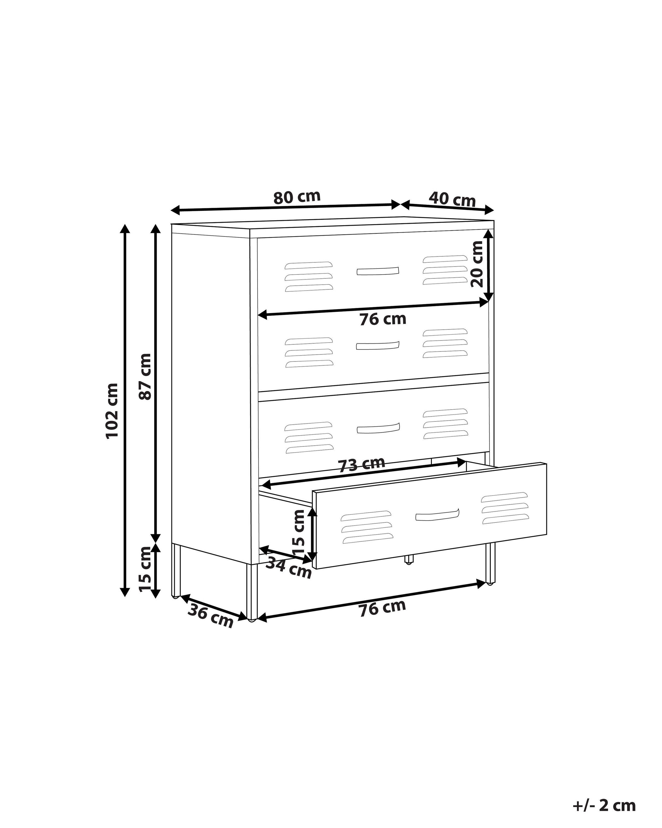 Beliani Cassettiera en Acciaio Moderno ENAGO  