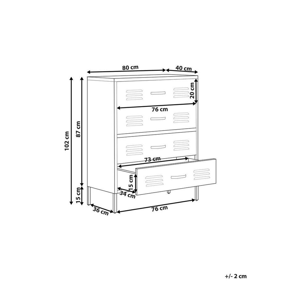 Beliani Meuble à tiroirs en Acier Moderne ENAGO  