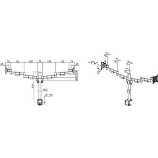 Multibrackets  Tischhalterung Officeline Dual bis 8 kg ? Schwarz 