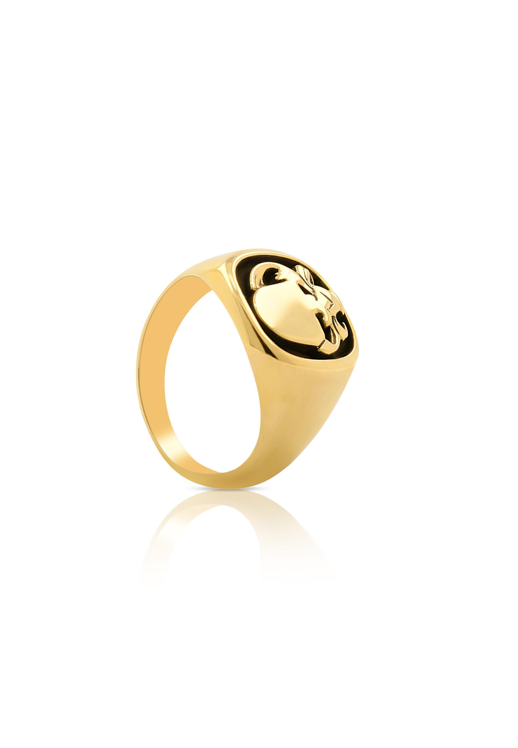 Image of Wappenring Gelbgold 750 Damen Gelbgold 58