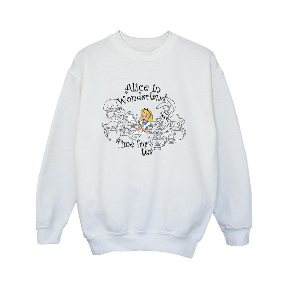 Disney  Alice In Wonderland Time For Tea Sweatshirt 