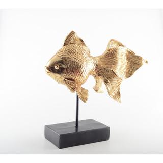 Aulica GOLDENER FISCH AUF SERVIERTABLETT 30,5X11,5X30,5CM  