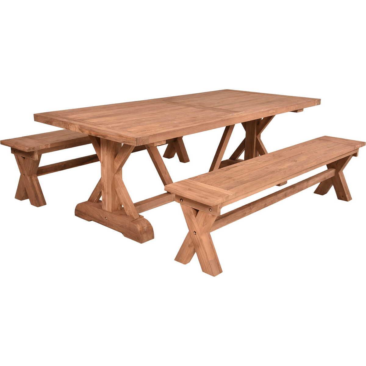 mutoni pleasure Garten Essgruppe Kisar Teak natur (3-tlg)  