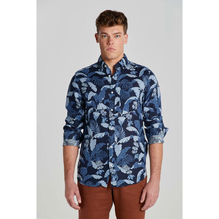 GANT Camicia Stampata Regular Lino  