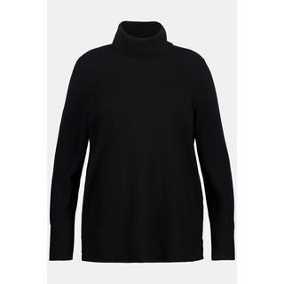 Ulla Popken  Pullover con collo dolcevita, alti orli a costine e maniche lunghe 