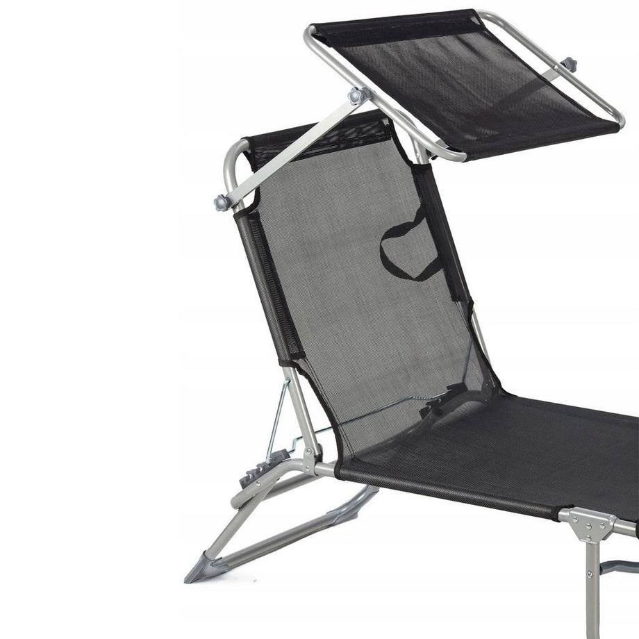 Northix Liegestuhl, Daybed, verstellbarer Gartensessel mit Baldachin,  