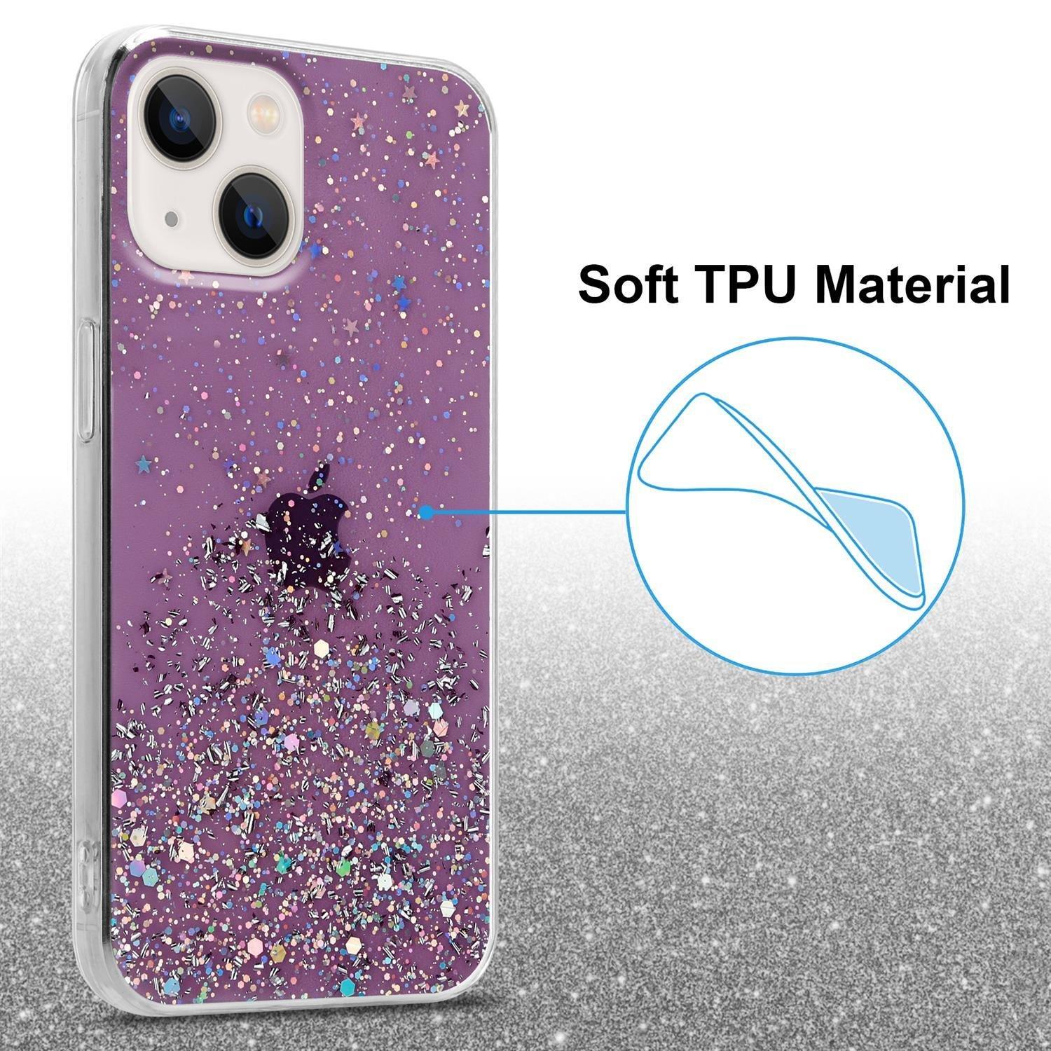 Cadorabo  Housse compatible avec Apple iPhone 13 - Coque de protection en silicone TPU flexible avec paillettes scintillantes 