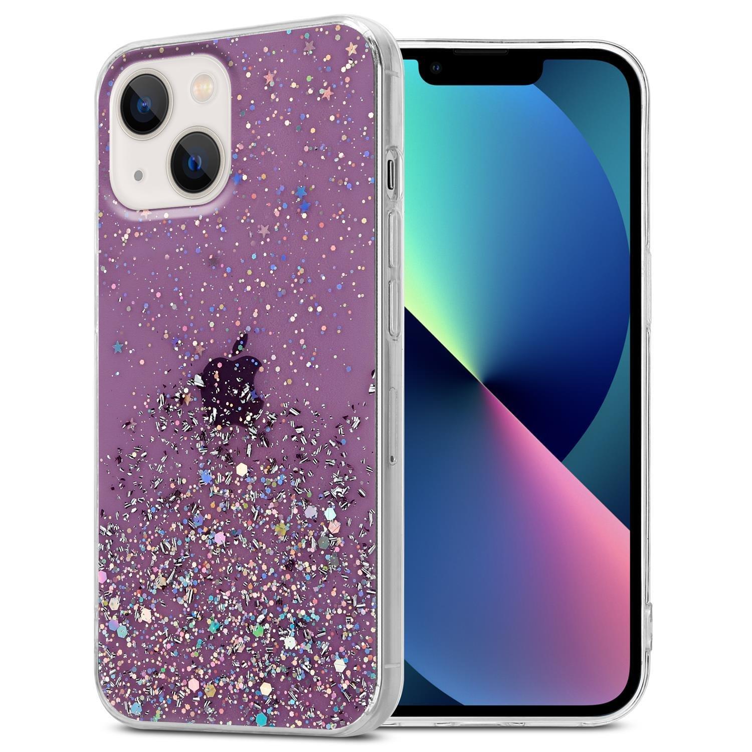 Cadorabo  Hülle für Apple iPhone 13 TPU Silikon mit funkelnden Glitter 