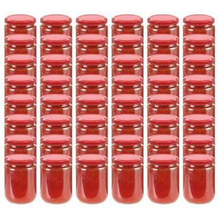 VidaXL 48 pcs pots à confiture couvercles  verre verre  