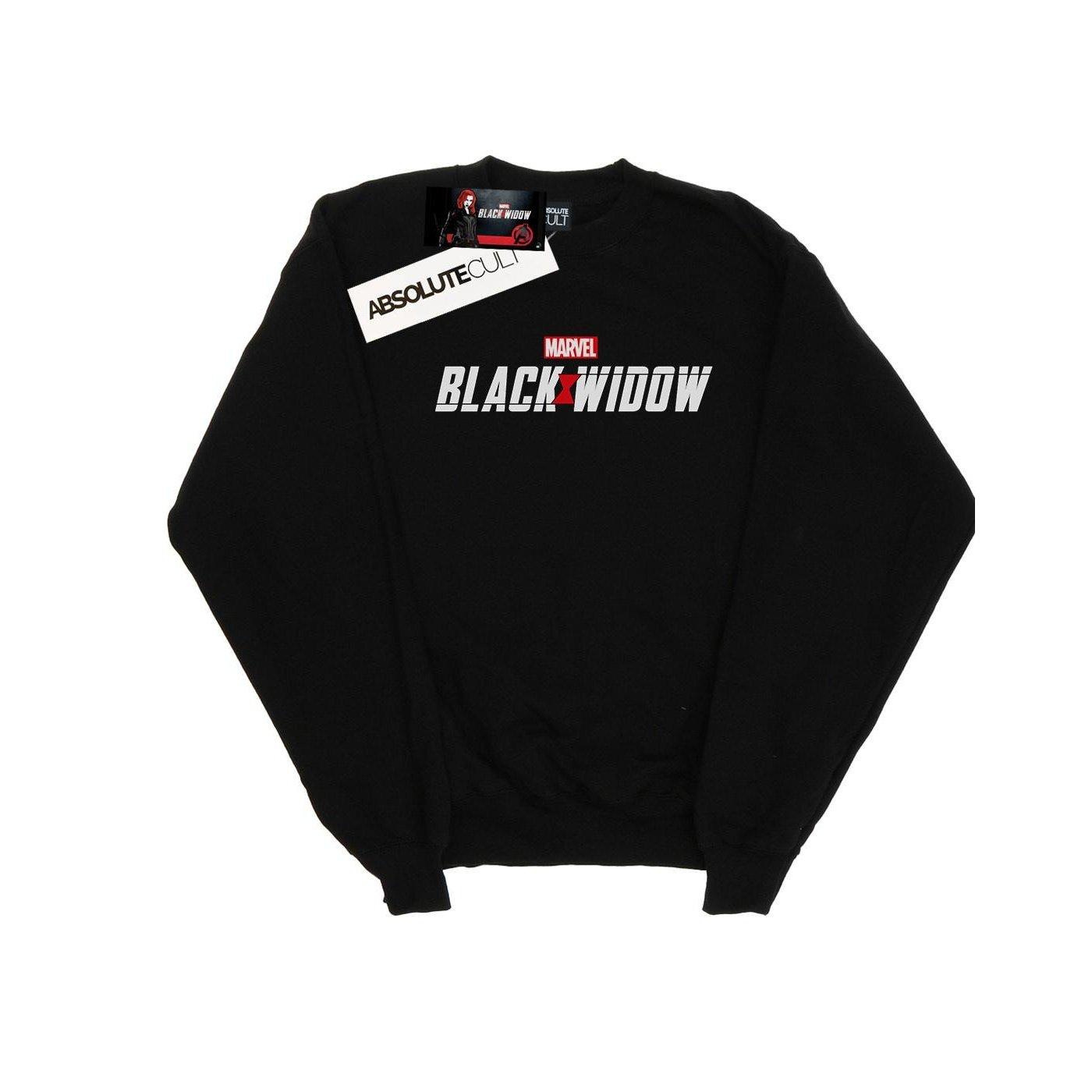 Image of Black Widow Movie Logo Sweatshirt Unisex Schwarz 152-158