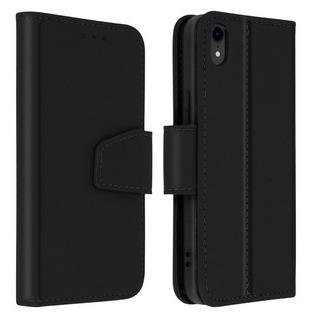 Avizar  Étui clapet iPhone XR Cuir Premium Noir 