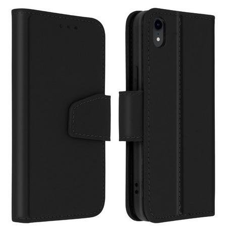 Avizar  Étui clapet iPhone XR Cuir Premium Noir 