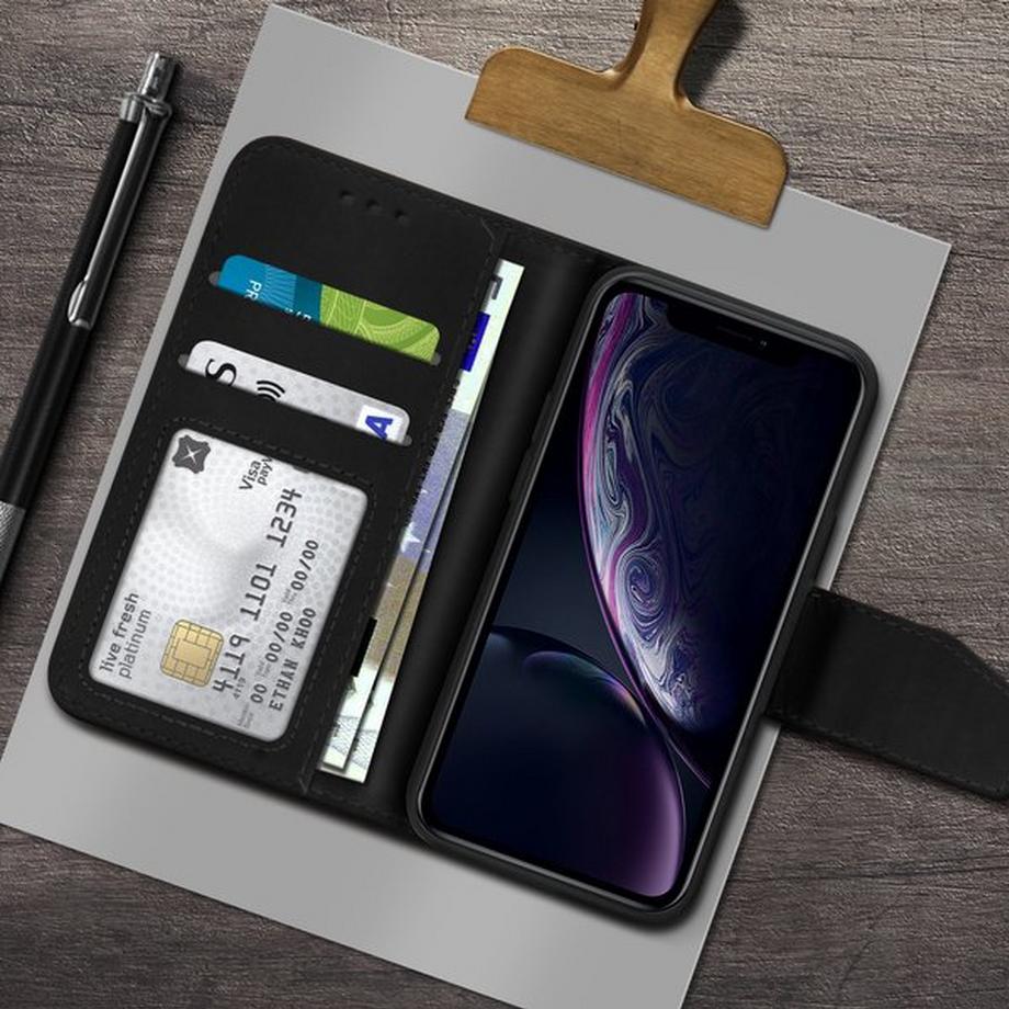 Avizar  Leder Hülle iPhone XR Schwarz 