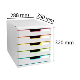 Exacompta Module de classement Modulo Black Office 5 tiroirs fermés  