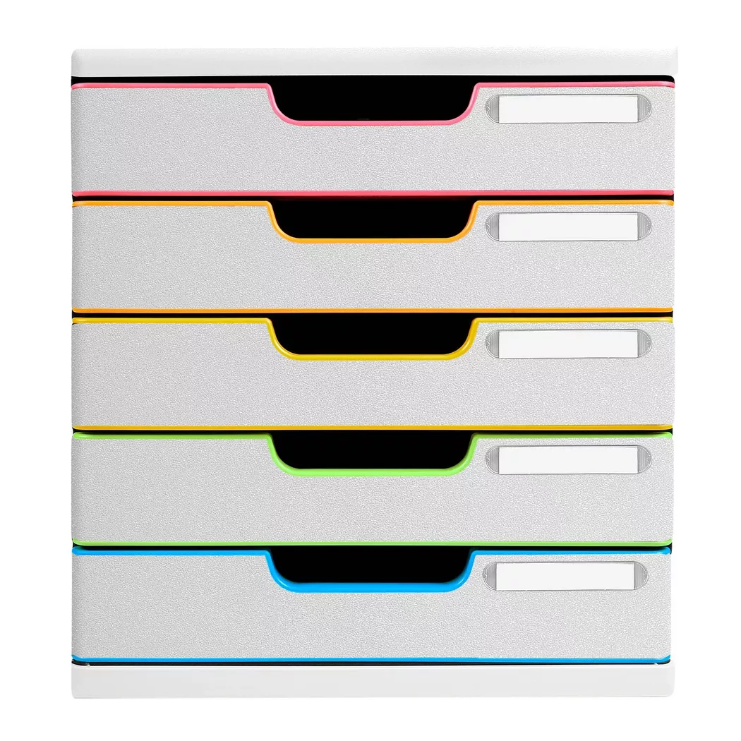 Exacompta Modulo A4 - 5 Drawers White/Harlequin/White