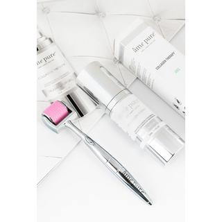 âme pure  CIT Face Roller Basic: Microneedling Derma Roller avec aiguilles microfines pour le visage + gel de collagène 