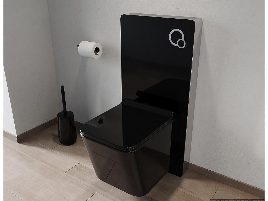 Vente-unique Bâti-support décoratif pour WC suspendu - Noir - SPINOSA  