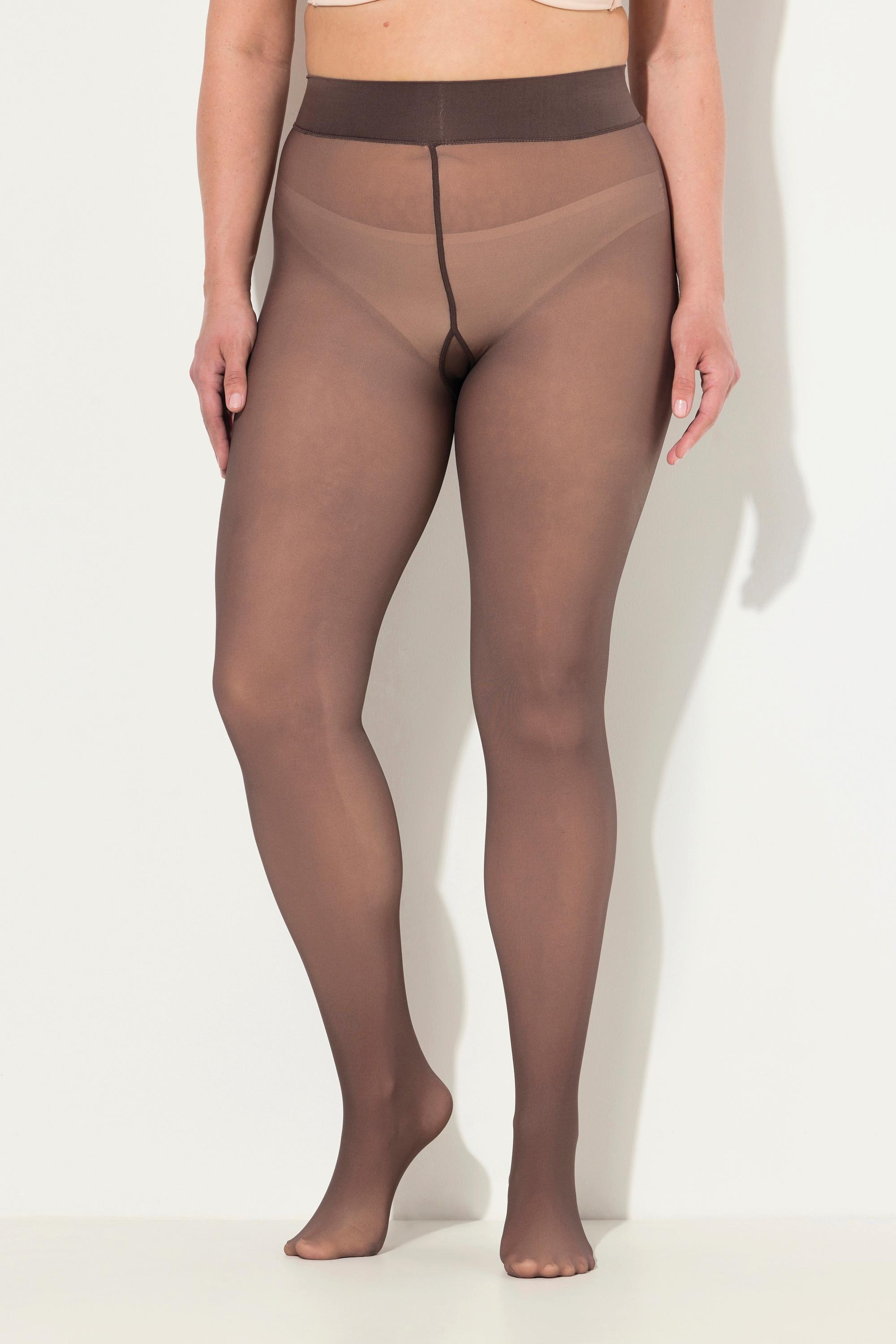 Ulla Popken  Strumpfhose, transparente Optik, innen hautfarben 