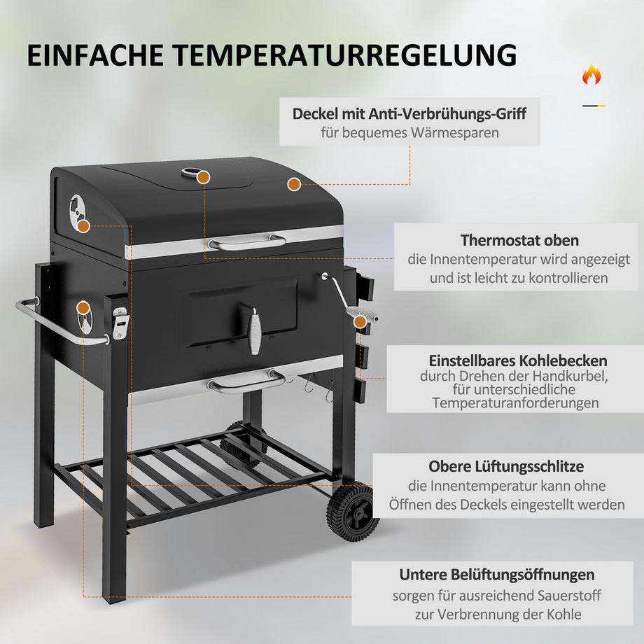 Outsunny  Holzkohlegrill 