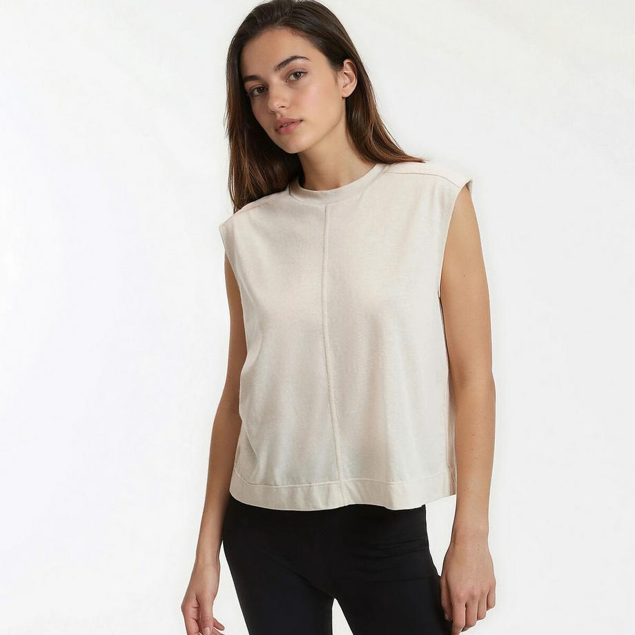 La Redoute Collections Top sans manches col rond  