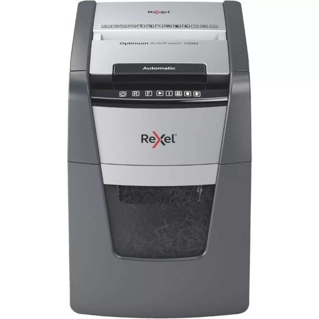 Rexel – Aktenvernichter Optimum AF+ 2020100MCH 100M, P-5, 34lt, Schwarz