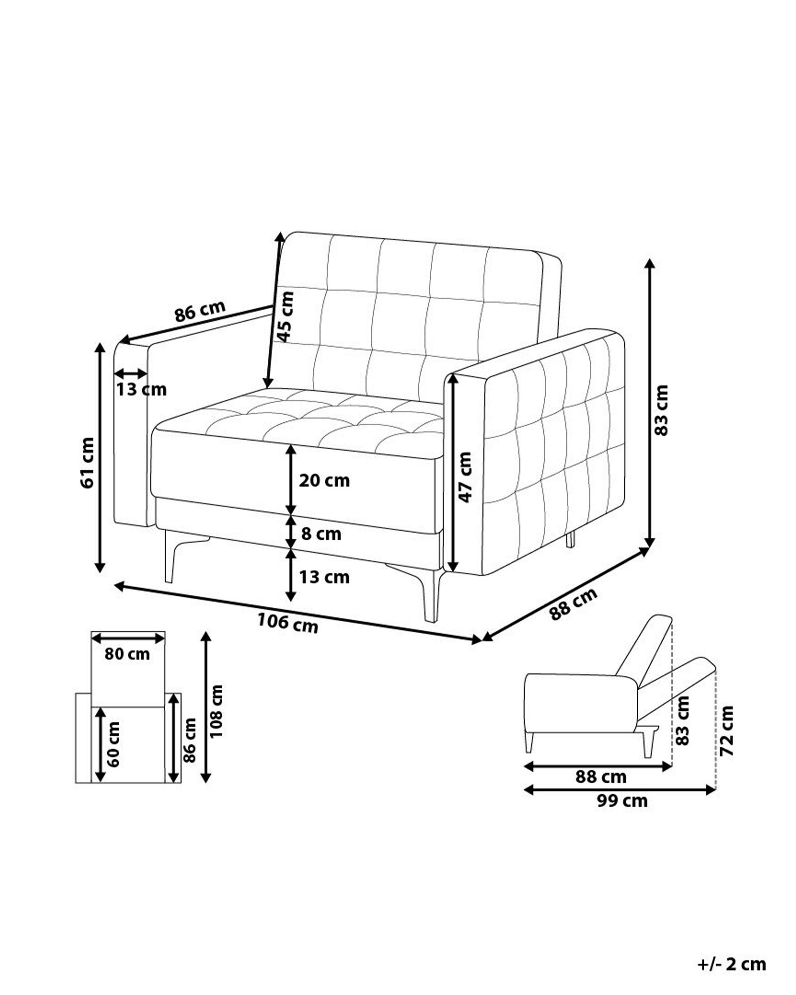 Beliani Fauteuil en Cuir PU Moderne ABERDEEN  