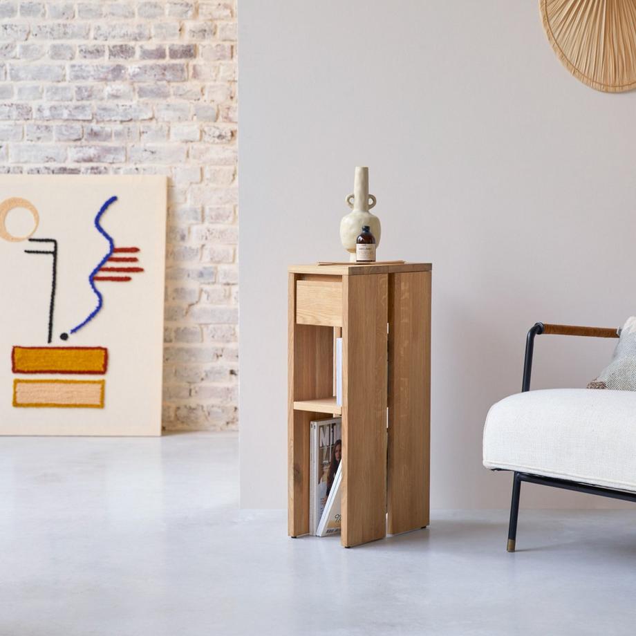 Tikamoon Beistelltisch aus massiver Eiche Eden  