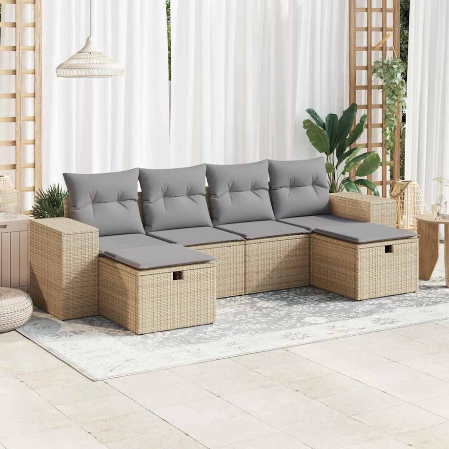 VidaXL set di divani da giardino Polirattan  
