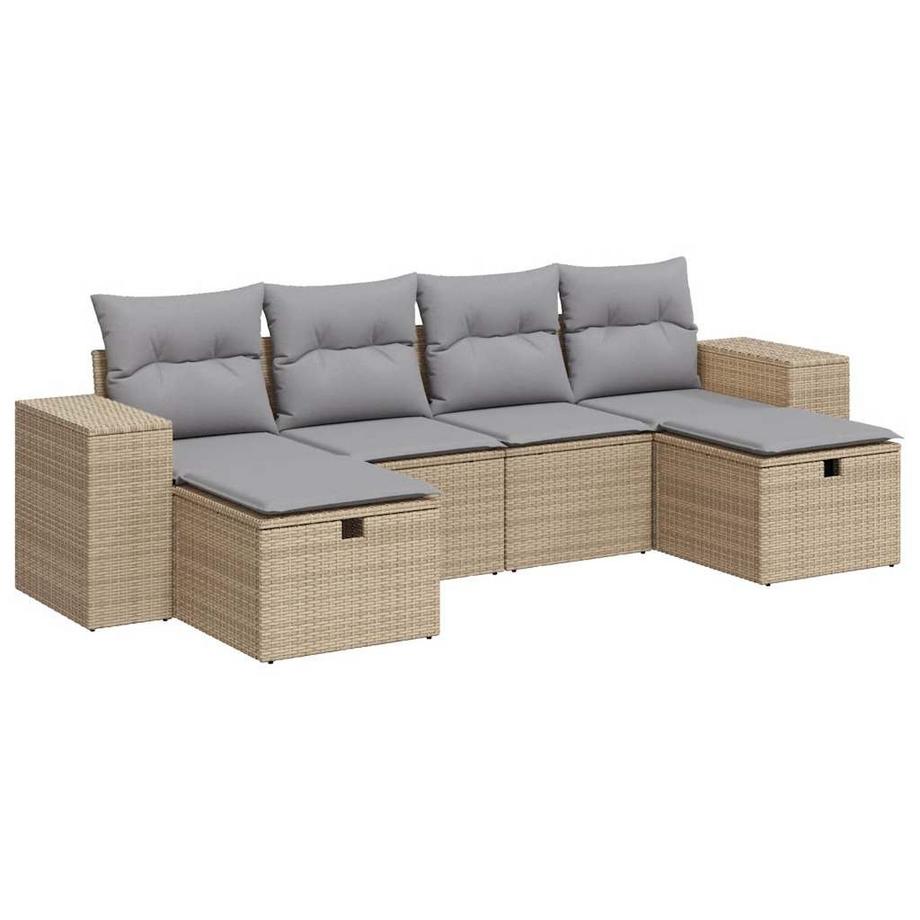 set di divani da giardino Polirattan