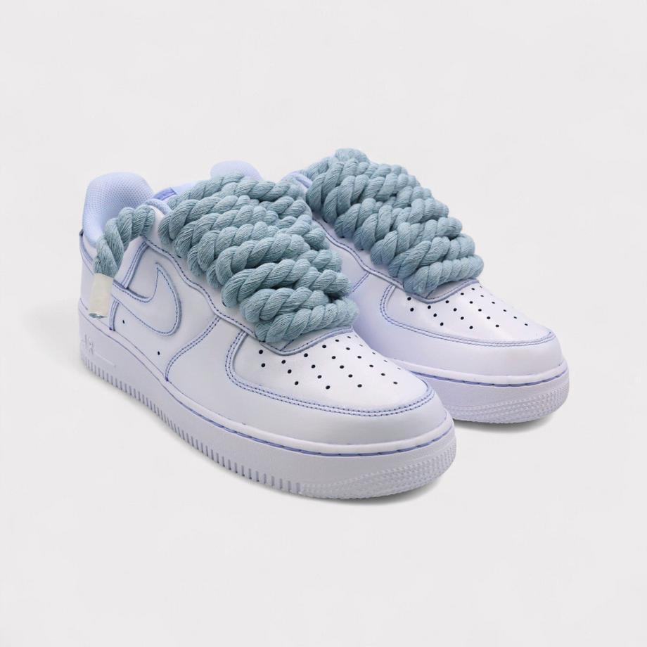 NIKE  Air Force 1 Light Blue - Rope Lace Light Blue 